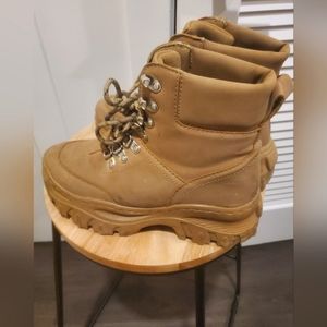 Brown Lace Up Combat Boots